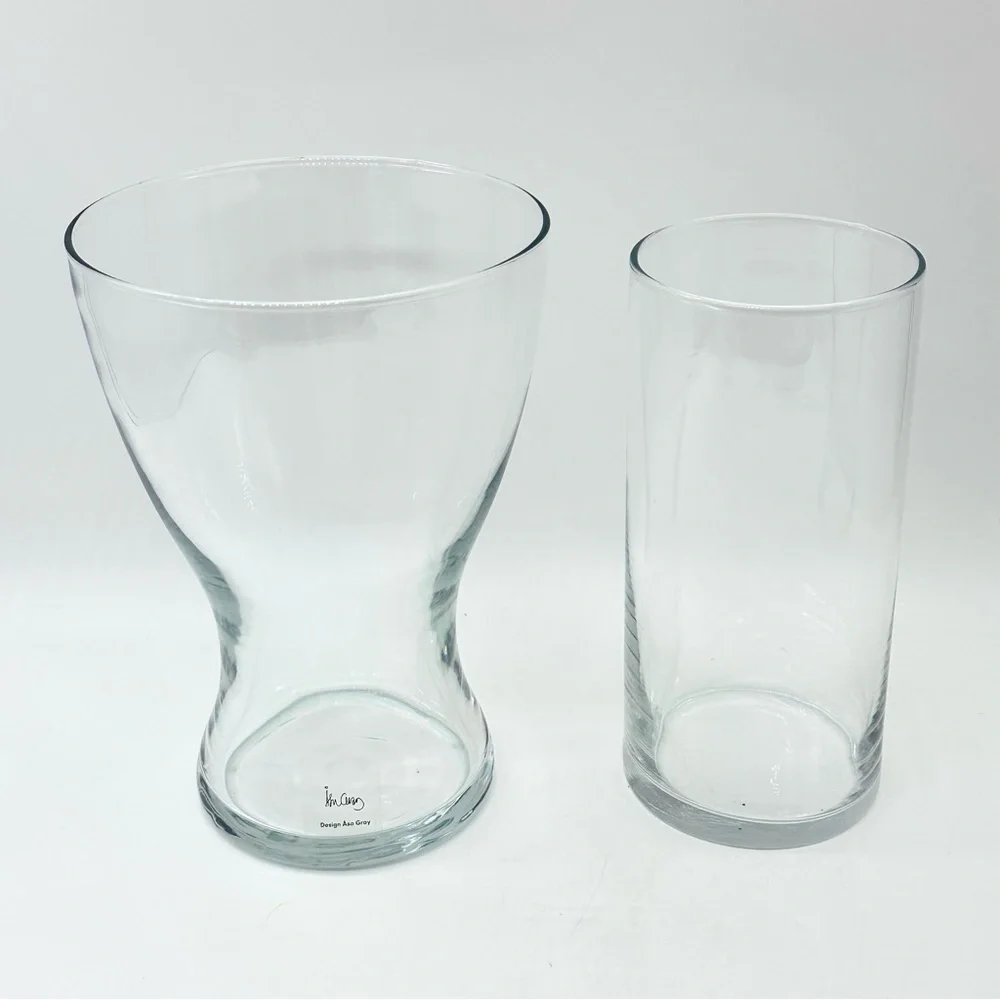 Set of 2 Clear Glass Vases from IKEA